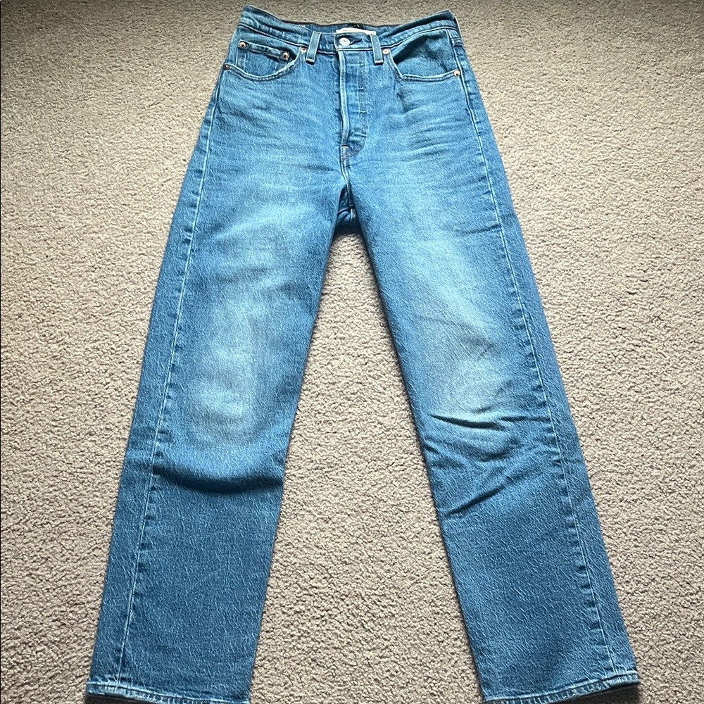 Levi's Light Blue Ribcage Straight Jeans
